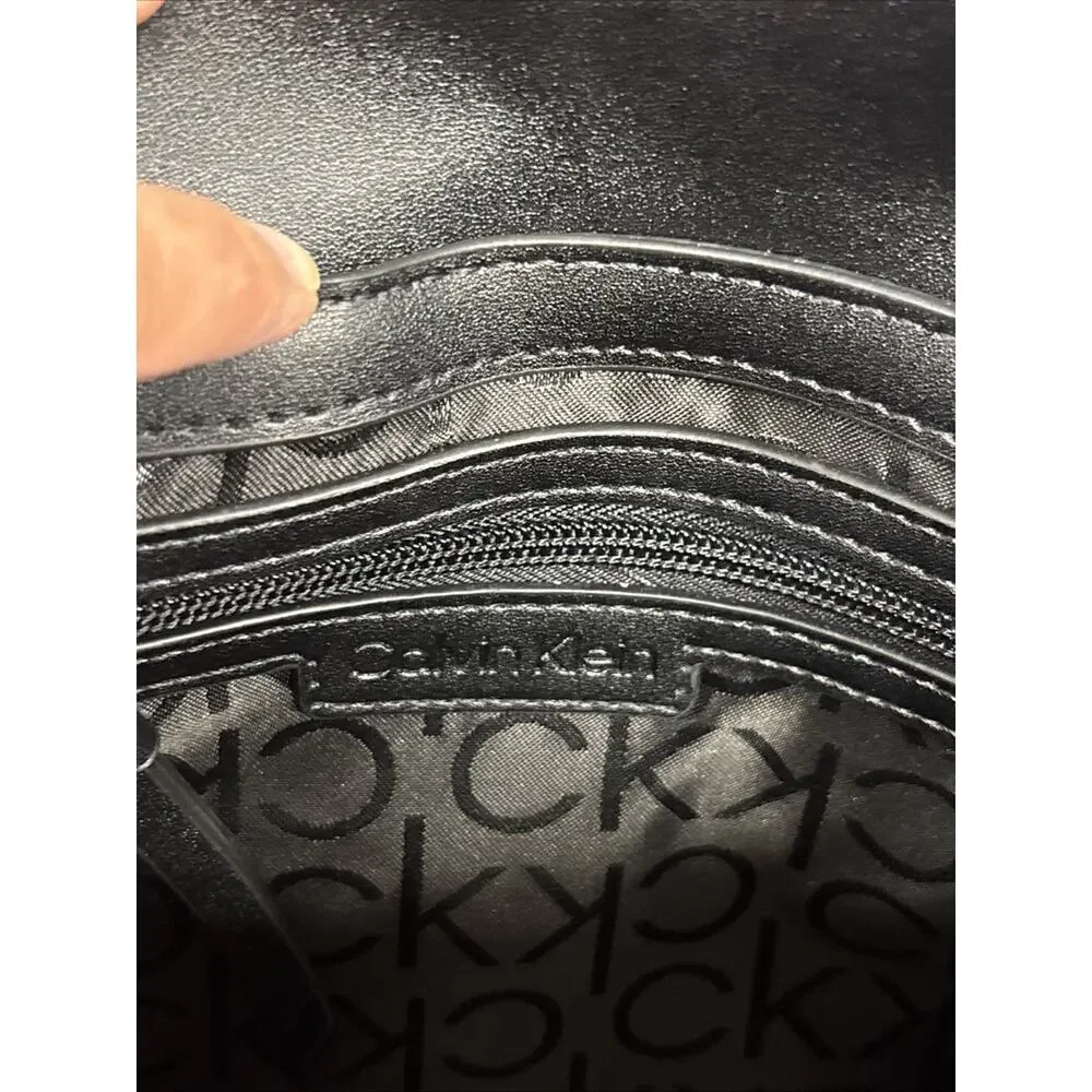 calvin klein Verne Signature Embossed Flap Shoulder Bag